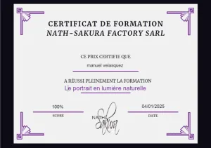 certificat-gestion-des-lumieres-differentielles-en-exterieur- Nath SAKURA
